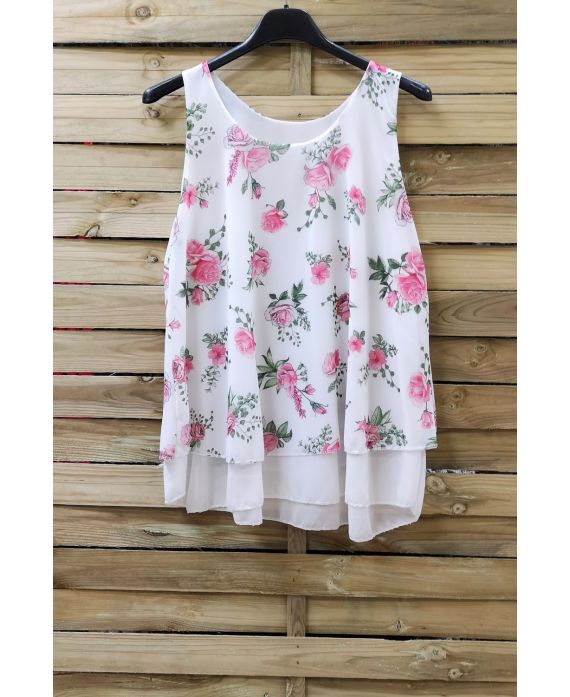 TOP GORDIJN MET PRINTS 0888 WIT