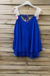 TOP STRAPLESS EEN POM-POM 0890 ROYAL BLUE