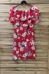 KLEID FLORAL AUF SCHULTERN 0891 ROT