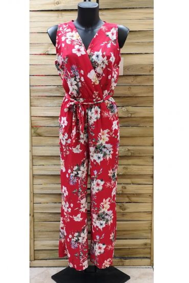 COMBINATIE BROEK BLOEMEN 0898 ROOD