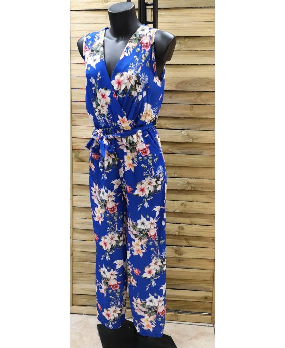 COMBINATIE BROEK BLOEMEN 0898 ROYAL BLUE