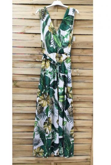 VESTIDO LARGO TROPICAL 0904 BEIGE