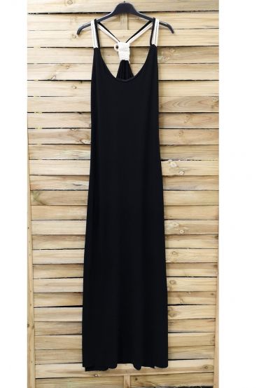 BACK LONG DRESS FANCY 0922 BLACK