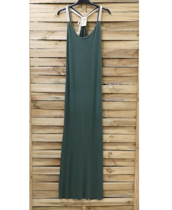 BACK LONG DRESS FANCY 0922 MILITARY GREEN