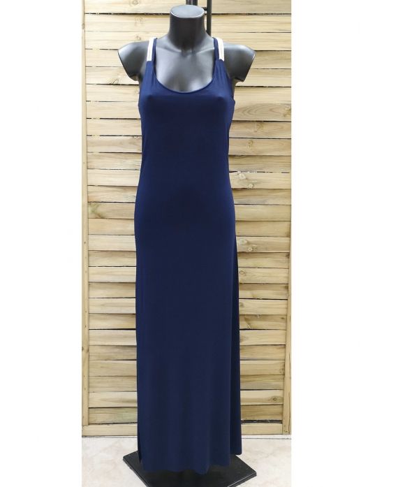 BACK LONG DRESS FANCY 0922 NAVY BLUE