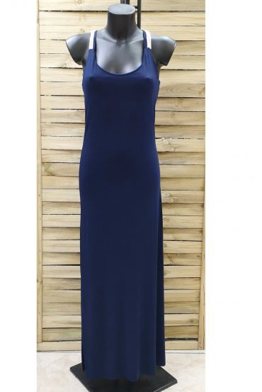 BACK LONG DRESS FANCY 0922 NAVY BLUE