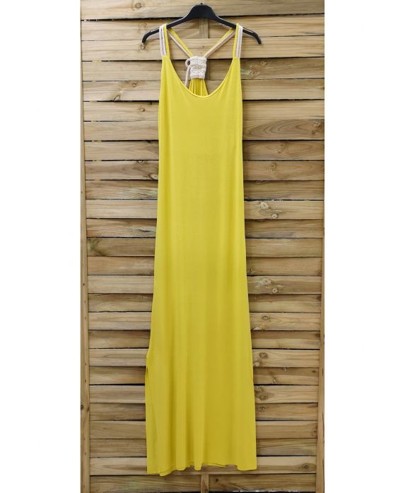 BACK LONG DRESS FANCY 0922 YELLOW