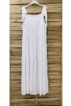 LONG DRESS STRAPLESS A TIE WHITE