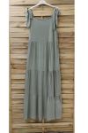 LONG DRESS STRAPLESS A TIE MILITARY GREEN