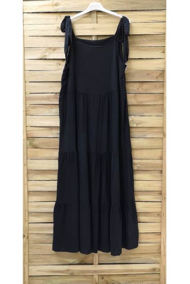 VESTIDO LARGO DE TIRANTES HA LAZO NEGRO