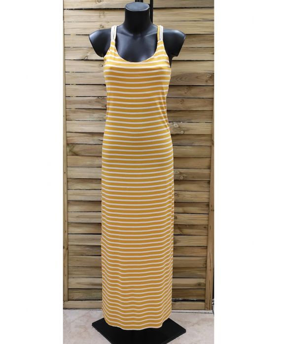 BACK LONG DRESS FANCY 0921 YELLOW