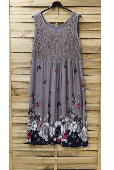 GROßE GRÖßE KLEID DIE BEDRUCKTE 0932 TAUPE