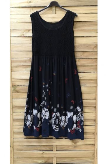 LARGE SIZE DRESS PRINTED 0932 BLACK