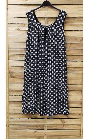 GRANDE TAILLE ROBE A POIS 0933 NOIR