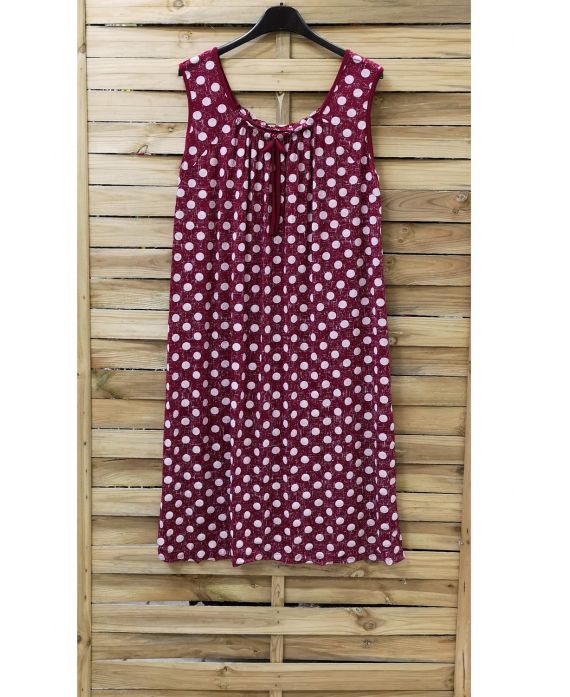 GRANDE TAILLE ROBE A POIS 0933 BORDEAUX