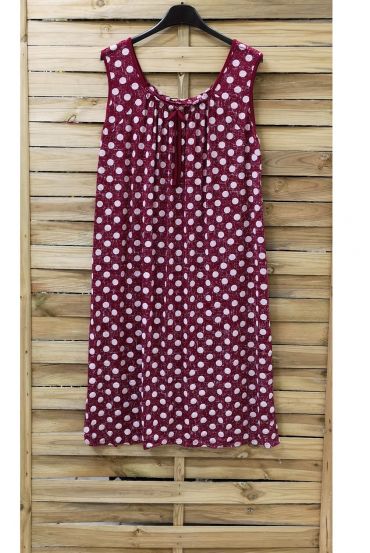 GRANDE TAILLE ROBE A POIS 0933 BORDEAUX