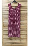 GRANDE TAILLE ROBE A POIS 0933 BORDEAUX