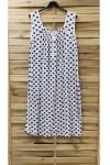 GRANDE TAILLE ROBE A POIS 0933 BLANC