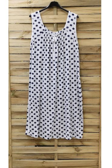 GRANDE TAILLE ROBE A POIS 0933 BLANC