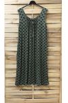 GRANDE TAILLE ROBE A POIS 0933 VERT MILITAIRE