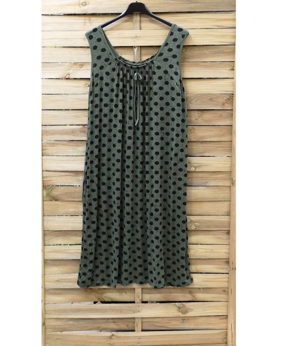 LARGE SIZE DRESS HAS PEAS 0933 MILITARY GREEN