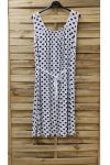 GRANDE TAILLE ROBE A POIS 0933 BLANC