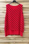 LARGE SIZE TOP HAS POLKA DOTS 0936 RED