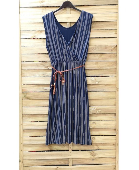 LARGE SIZE DRESS 0941 NAVY BLUE