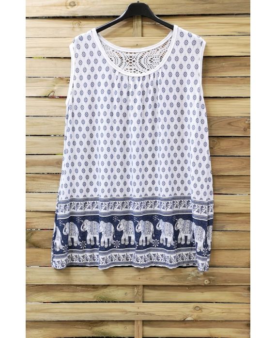 LARGE SIZE TOP PRINTS 0942 WHITE