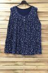 LARGE SIZE TOP PRINT FLOWERS 0943 NAVY BLUE