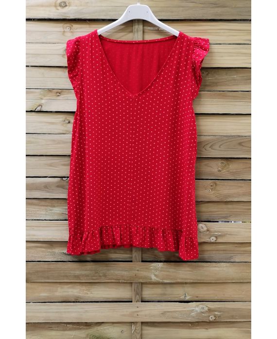 TOP HAS POLKA DOTS 0953 RED