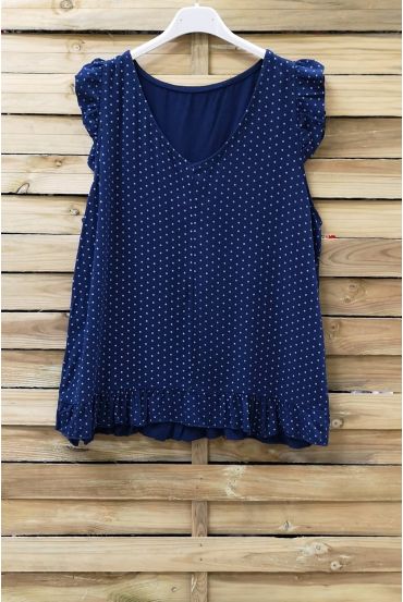 TOP A POIS 0953 BLEU MARINE