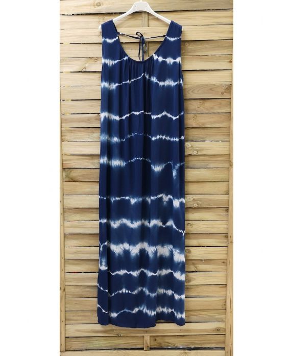 LANGE JURK TIE & DYE 0946 NAVY BLAUW