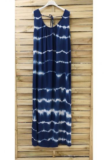 LANGES KLEID TIE & DYE-0946-MARINE-BLAU