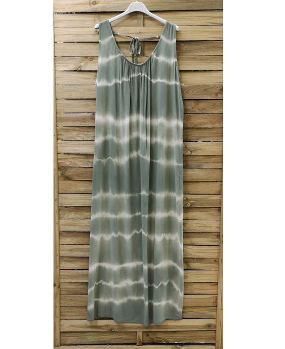 LANGE JURK TIE & DYE 0946 MILITAIRE GROEN