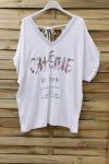 T-SHIRT EFFETTO DÉLAVÉ CHERIE 0948 BIANCO