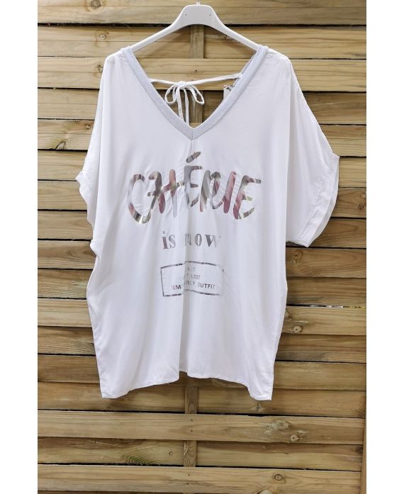 T-SHIRT EFECTO DELAVE CHERIE 0948 BLANCO