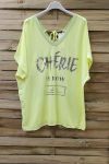 T-SHIRT EFFET DELAVE CHERIE 0948 JAUNE