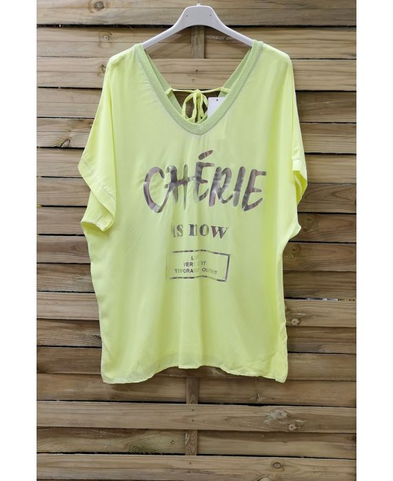 T-SHIRT EFFET DELAVE CHERIE 0948 JAUNE