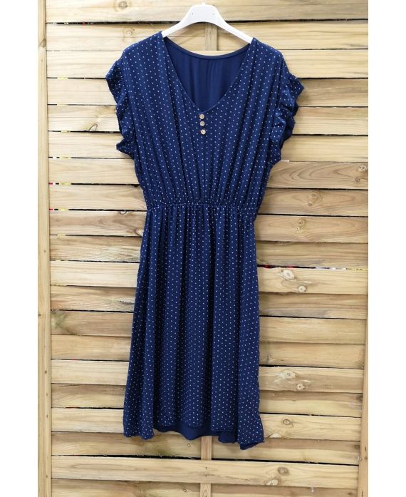 DRESS HAS POLKA DOTS 0950 NAVY BLUE