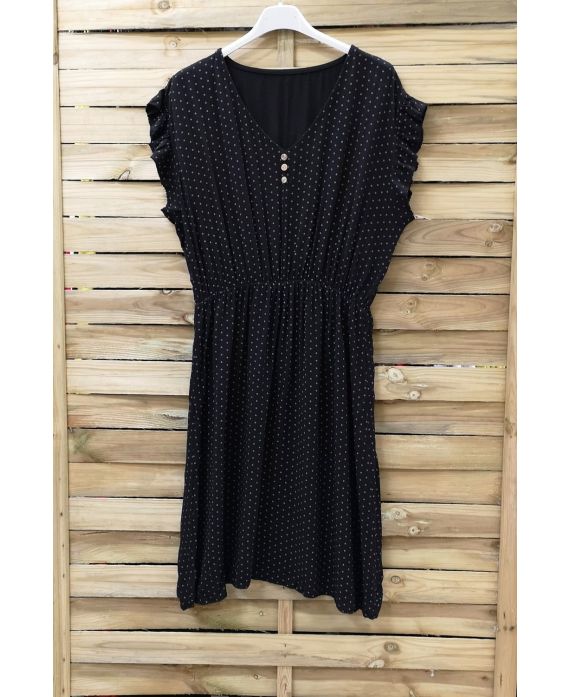 DRESS HAS POLKA DOTS 0950 BLACK