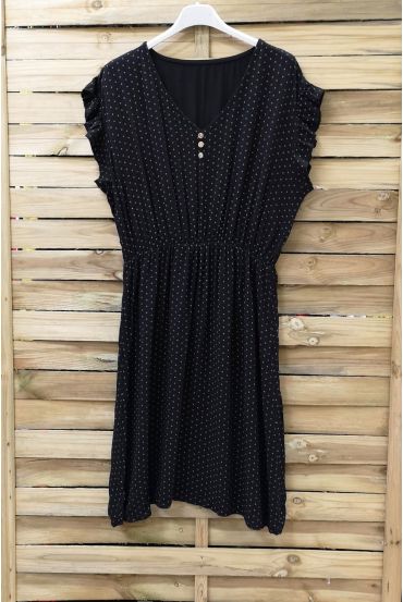 DRESS HAS POLKA DOTS 0950 BLACK