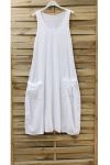 DRESS 2 POCKETS 0951 WHITE