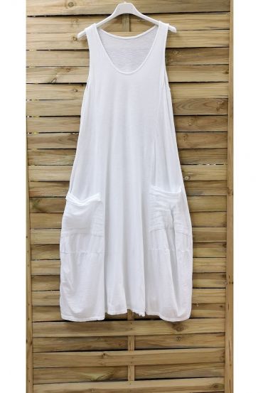 DRESS 2 POCKETS 0951 WHITE