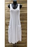 ROBE 2 POCHES 0951 BLANC