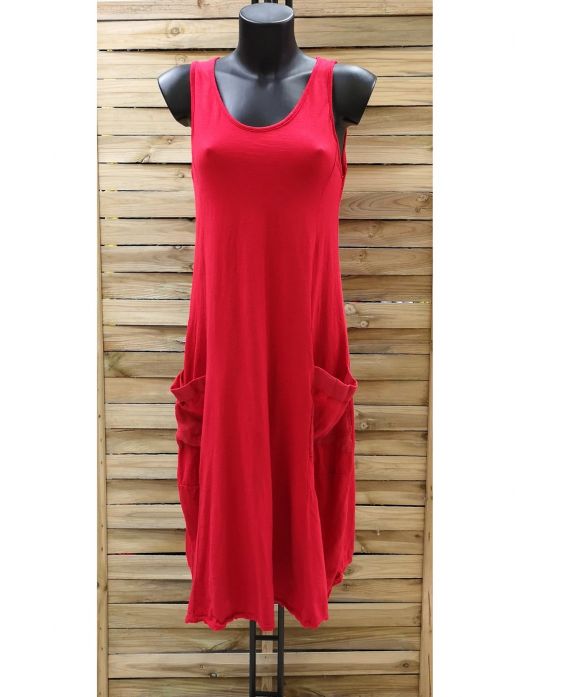 DRESS 2 POCKETS 0951 RED