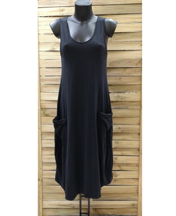 DRESS 2 POCKETS 0951 BLACK