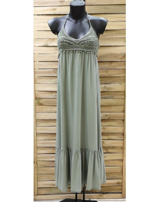 LONG DRESS 0952 MILITARY GREEN