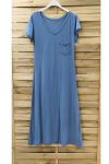 LONG DRESS POCKET 0947 BLUE