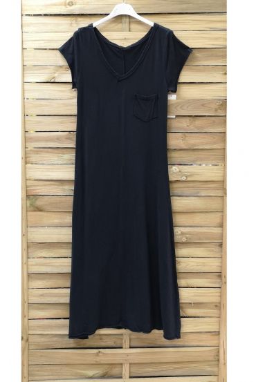 LONG DRESS POCKET 0947 BLACK